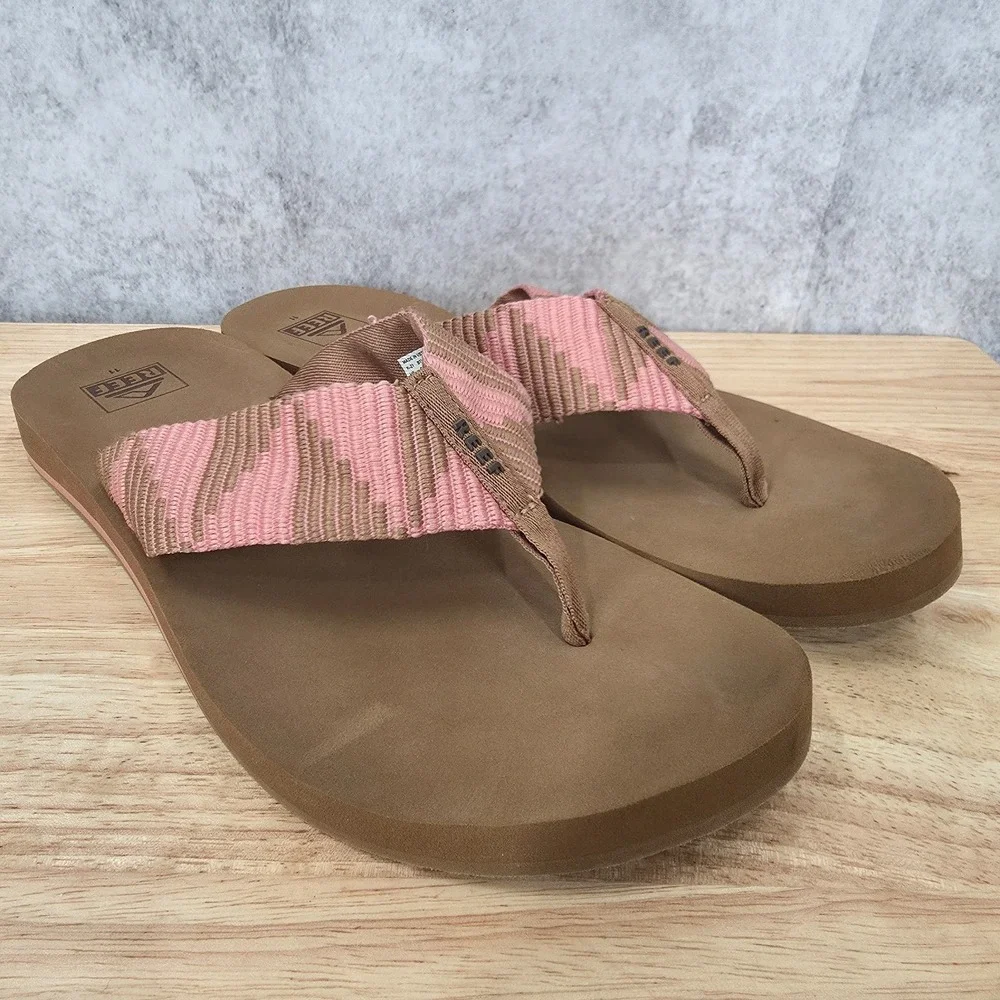 Reef Spring Woven Sandals Women 11 FlipFlop Thong Pink Rose Comfort Arch Support